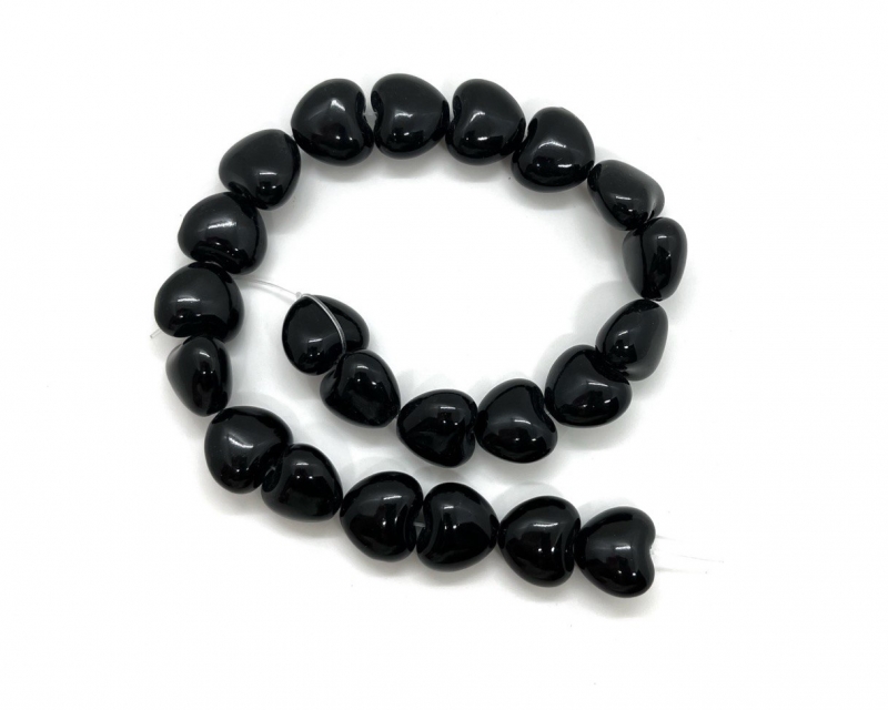 Бусины керамические сердечки цвет черный размер 15,5*12*11мм Черный
