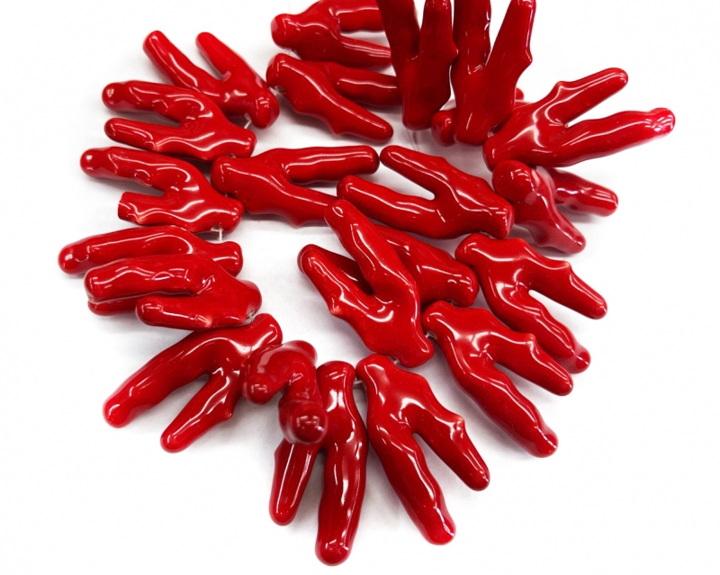 Бусины керамические лапки цвет красный размер бусины около 40-50мм Красный