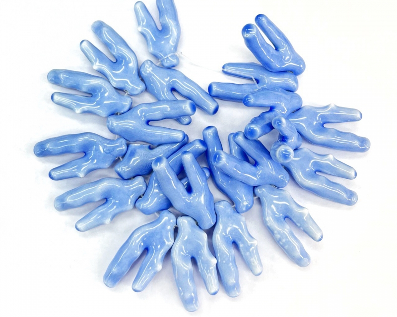 Бусины керамические лапки цвет синий размер бусины около 40-50мм Синий