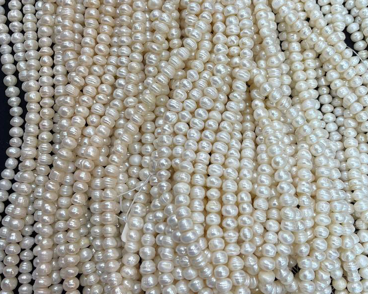 Жемчуг натуральный речной цвет белый размер 8мм