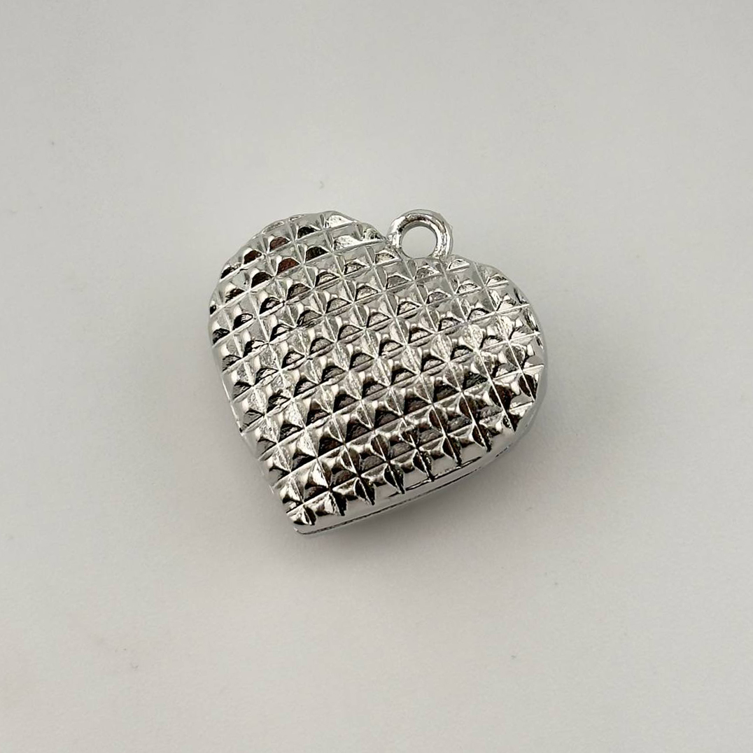 Подвеска сердце размер 25мм цвет серебро