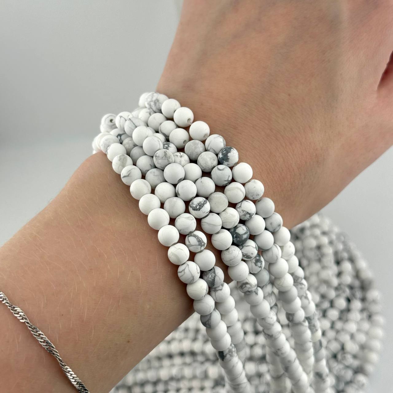 Бусины Говлит размер 6мм 8мм 10мм 12мм натуральный камень